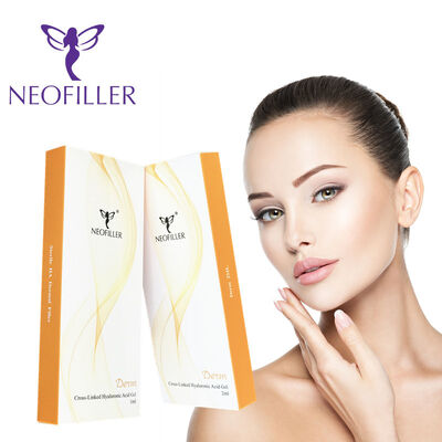 24mg-ml Hyaluronic Acid Dermal Filler क्रॉस-लिंक्ड इंजेक्शन योग्य जेल 9-12 महीने दीर्घायु चेहरे की मात्रा में वृद्धि