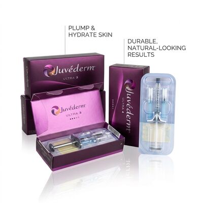 Gel Juvederm Dermal Filler झुर्रियों को चिकना करने और पेशेवरों के लिए चेहरे के समोच्च को बढ़ाने के लिए डिज़ाइन किया गया एक झुर्रियों विरोधी उत्पाद है