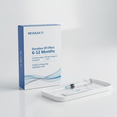 प्रभाव की अवधि 6 से 12 महीने Revolax Dermal Filler Ha की एकाग्रता 24mgml Vol 11ml फेशियल कॉन्टूरिंग इंजेक्शनल जेल