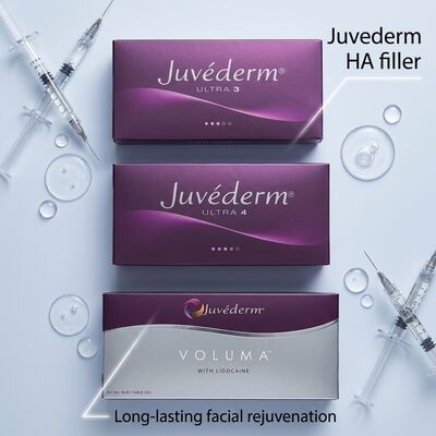 जेल फॉर्मूलेशन Juvederm Dermal Filler 2 गुना 1ml वॉल्यूम हाइपोडर्मिक इंजेक्शन गहराई चिकित्सा सौंदर्य प्रसाधन अनुप्रयोगों के लिए उपयुक्त