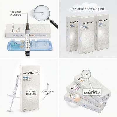 Revolax गहरी नासोलाबियल फोल्ड फिलर मोनोफेसिक क्रॉस-लिंक्ड हाइलूरोनिक एसिड डर्मल फिलर 1.1ml 24mg/ml